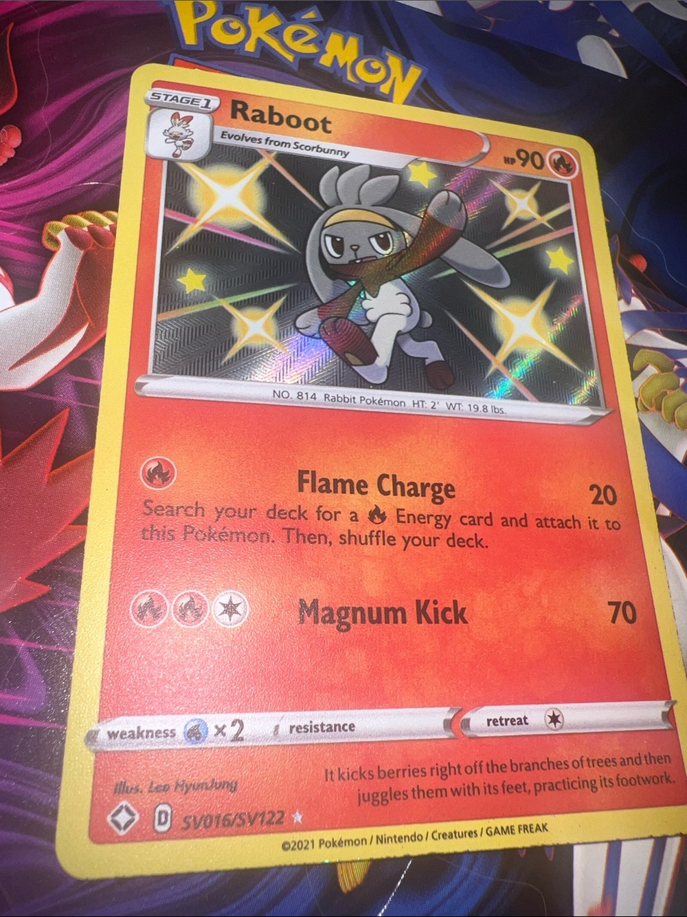 Pokemon Raboot Holo Red Yellow Trading Card - Picture 5 of 9